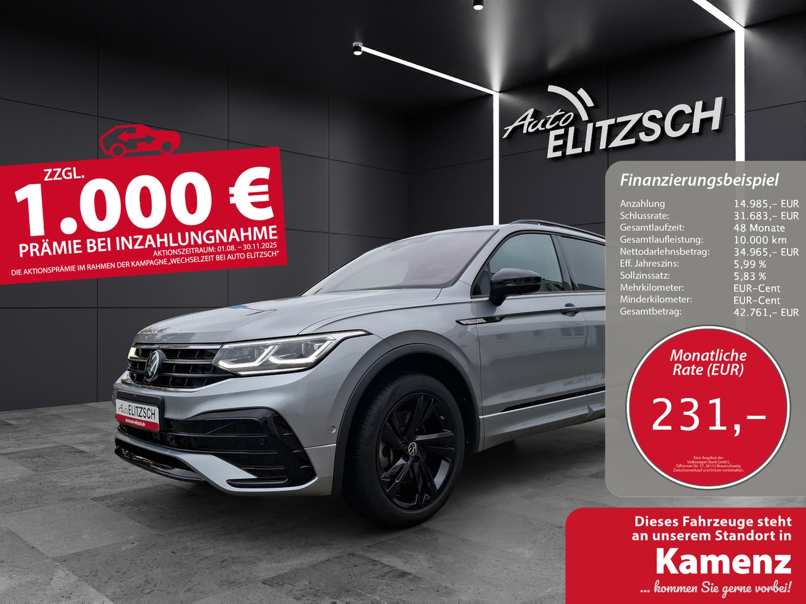 Volkswagen Tiguan Allspace TDI R-Line DSG 4M STH Matrix AHK Navi Pano AID ACC RFK SH