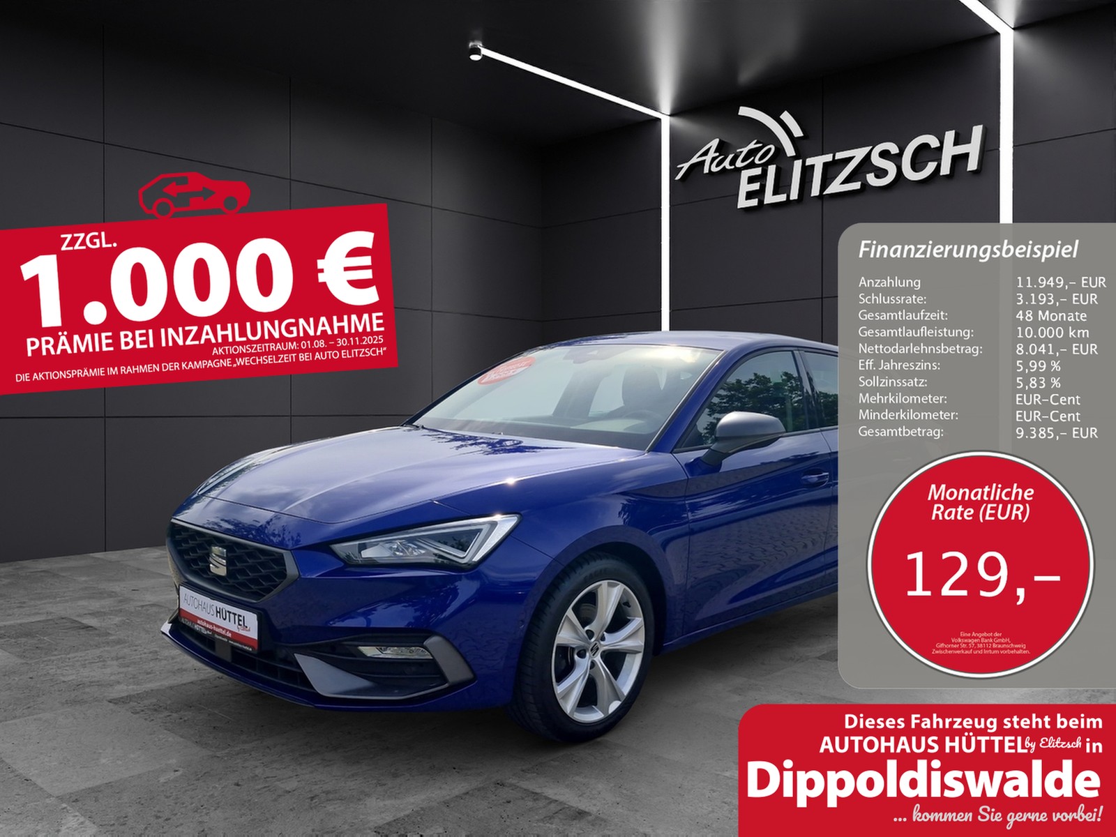 SEAT Leon TSI FR LED Navi ACC Park-Assist SH LM fertig