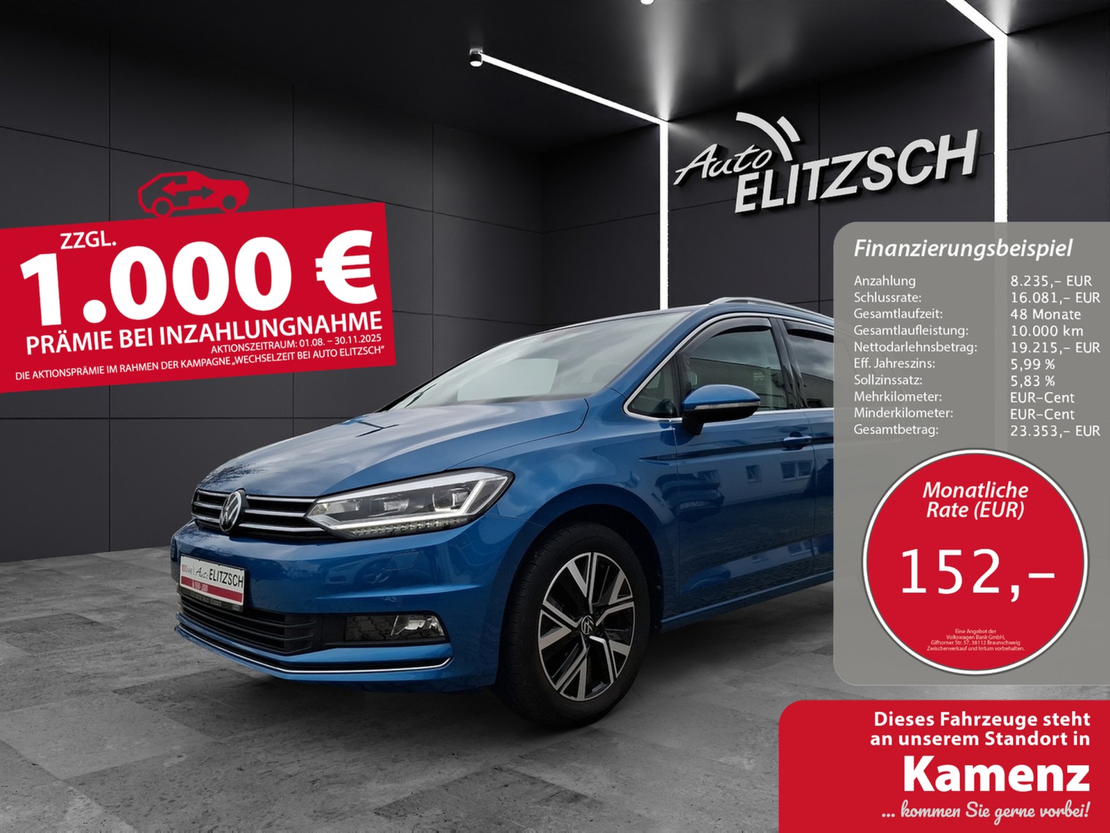 Volkswagen Touran TSI Highline LED AHK Navi ACC PDC SH