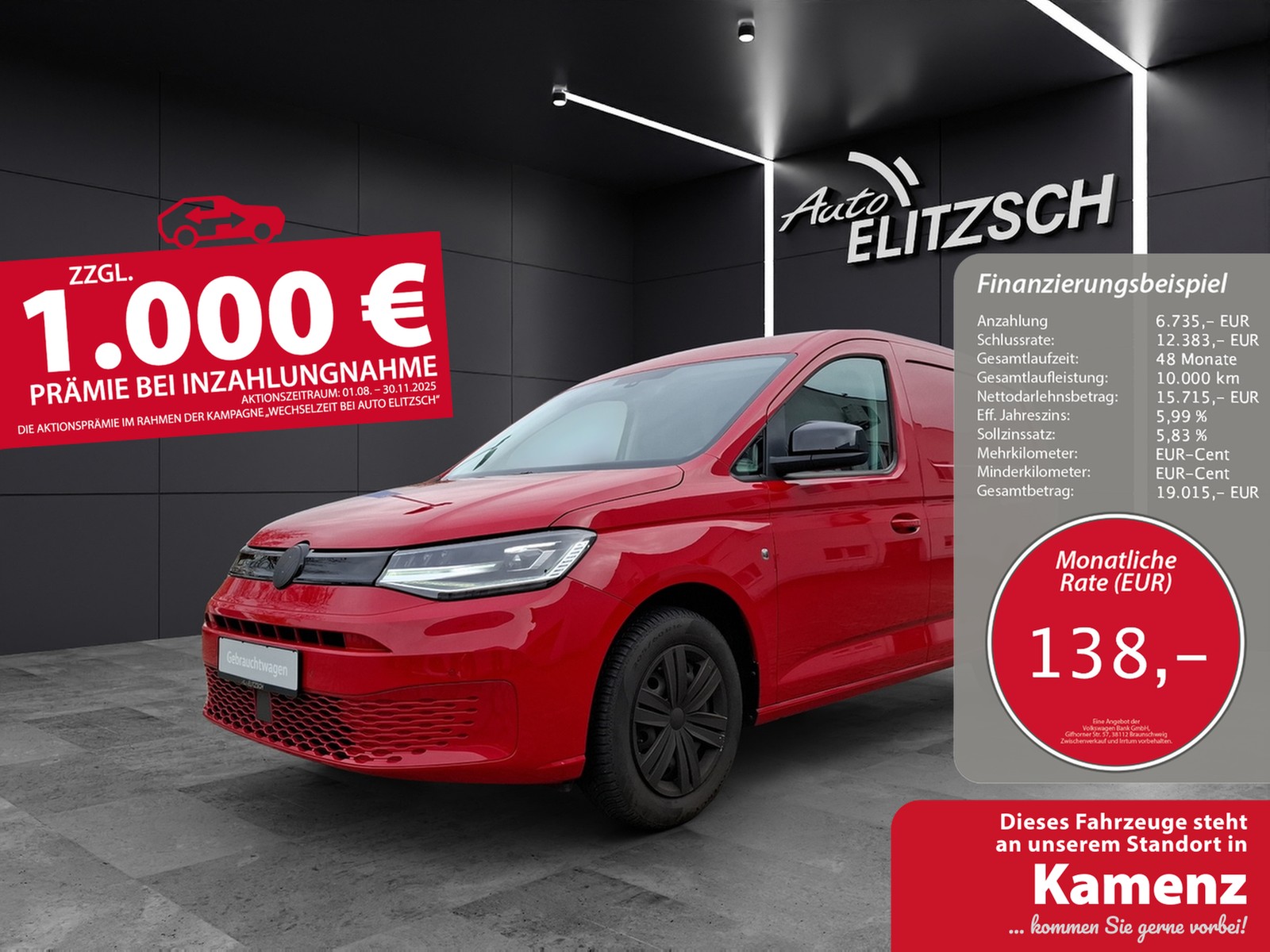 Volkswagen Caddy Kasten TDI LED Navi AID PDC SH