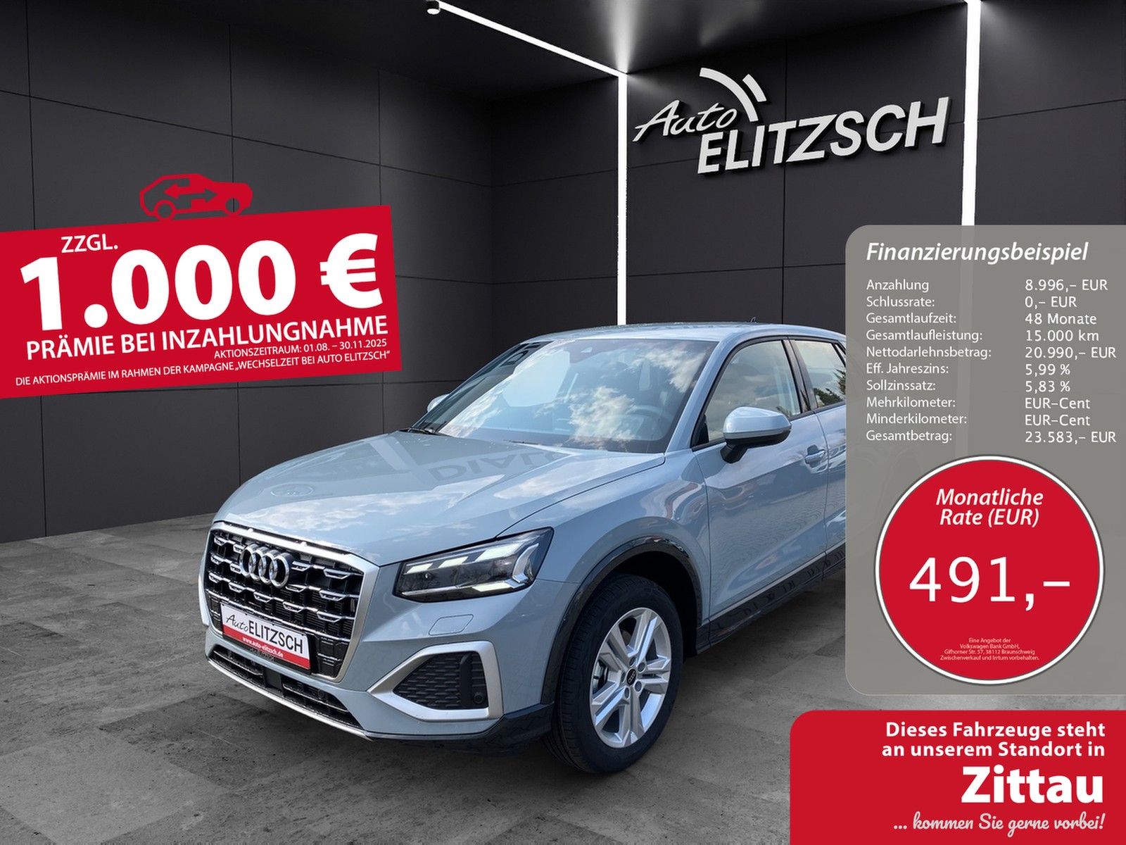 Audi Q2 35 TFSI advanced LED-Scheinwerfer, Audi virtual Cockpit LED-Scheinwerfer, Audi virtual Cockpit