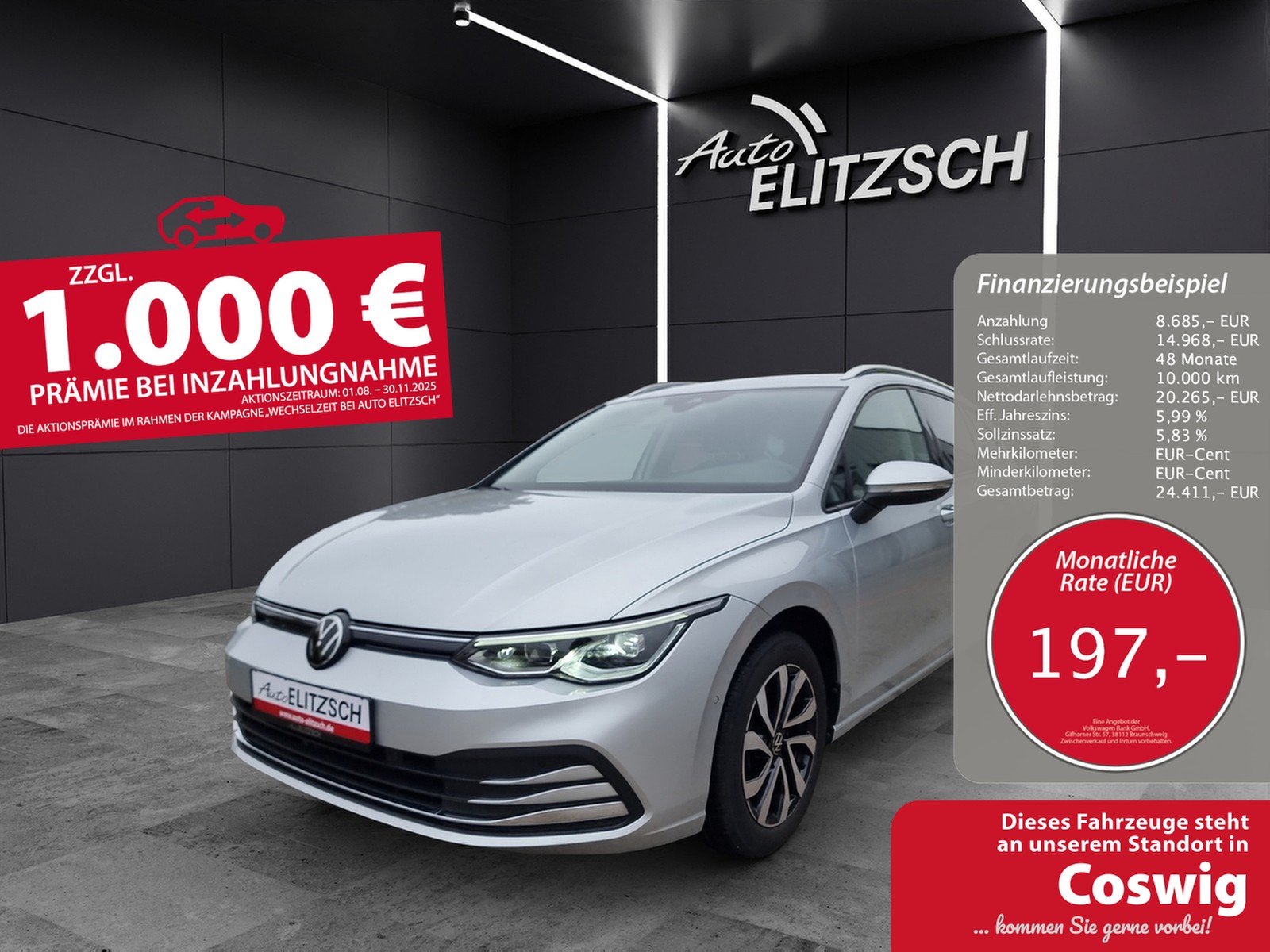 Volkswagen Golf VIII Variant TDI Active DSG LEDplus AHK Navi AID ACC RFK SH