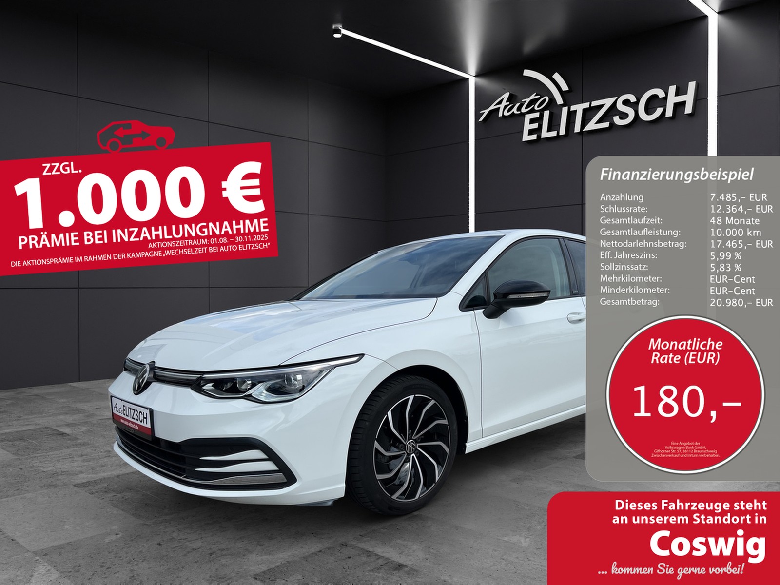 Volkswagen Golf VIII TSI Active LED AHK Navi AID ACC RFK SH
