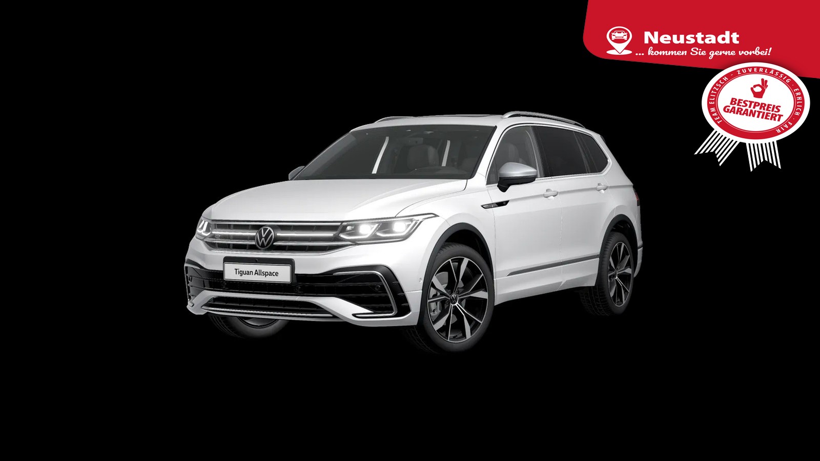 Fahrzeugabbildung Volkswagen Tiguan Allspace TDI R-Line DSG 4M Matrix Navi AID Pano HUD ACC RFK Harman SHZ 20"